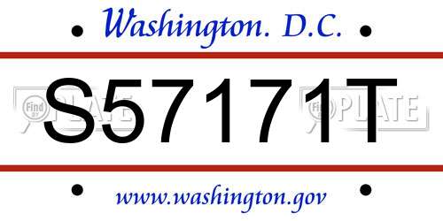 S57171T District Of Columbia License Plate