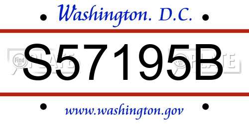 S57195B District Of Columbia License Plate