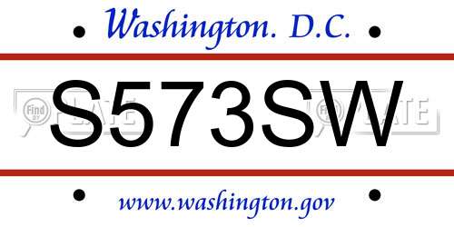 S573SW District Of Columbia License Plate