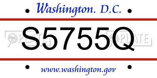 S5755Q District Of Columbia License Plate