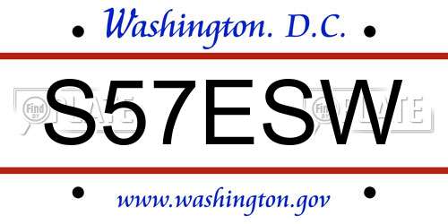 S57ESW District Of Columbia License Plate