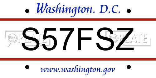 S57FSZ District Of Columbia License Plate