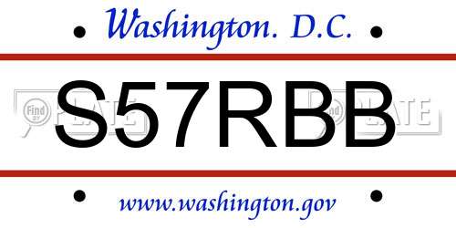 S57RBB District Of Columbia License Plate