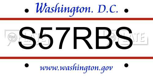 S57RBS District Of Columbia License Plate