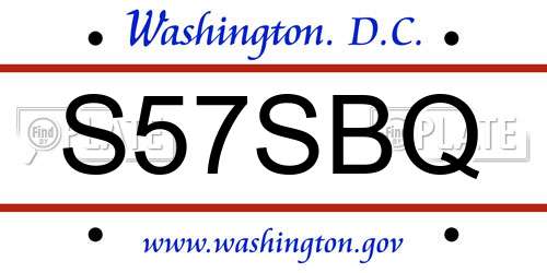 S57SBQ District Of Columbia License Plate
