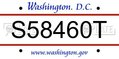 S58460T District Of Columbia License Plate