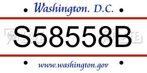 S58558B District Of Columbia License Plate