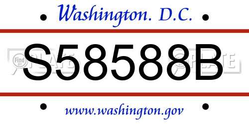 S58588B District Of Columbia License Plate