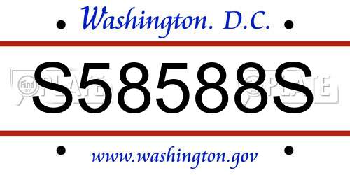 S58588S District Of Columbia License Plate