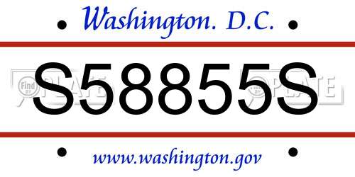 S58855S District Of Columbia License Plate