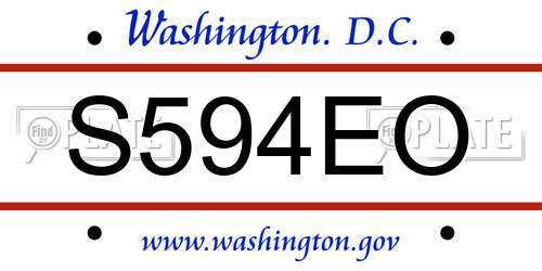 S594EO District Of Columbia License Plate