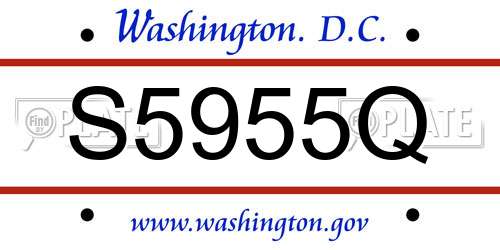 S5955Q District Of Columbia License Plate