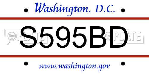 S595BD District Of Columbia License Plate