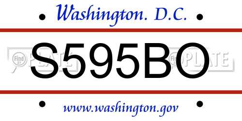 S595BO District Of Columbia License Plate