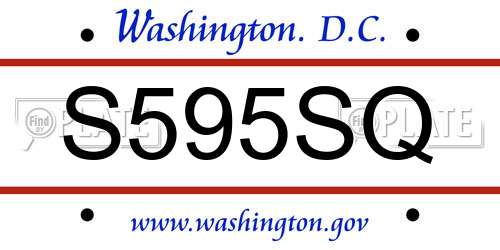 S595SQ District Of Columbia License Plate