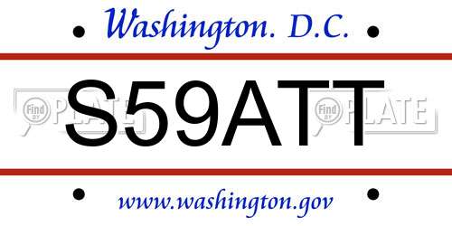 S59ATT District Of Columbia License Plate