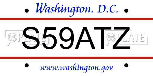 S59ATZ District Of Columbia License Plate