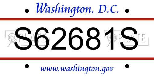 S62681S District Of Columbia License Plate