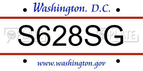 S628SG District Of Columbia License Plate