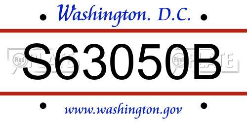 S63050B District Of Columbia License Plate