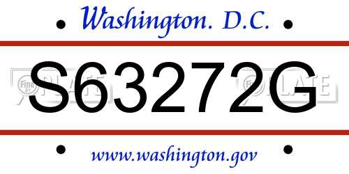 S63272G District Of Columbia License Plate