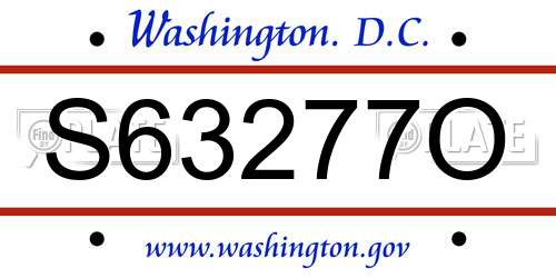 S63277O District Of Columbia License Plate
