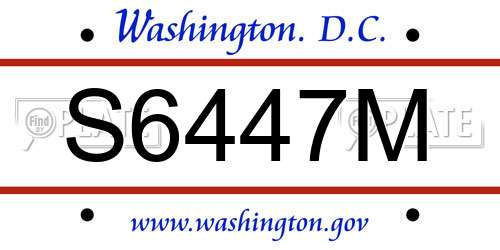 S6447M District Of Columbia License Plate