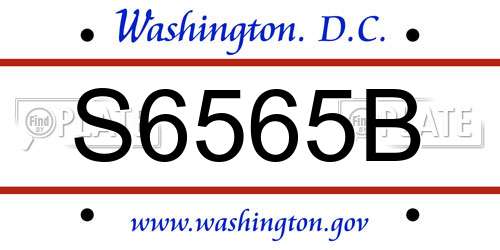 S6565B District Of Columbia License Plate