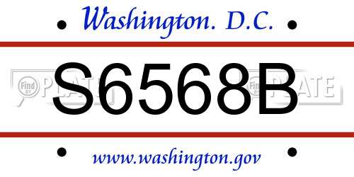 S6568B District Of Columbia License Plate