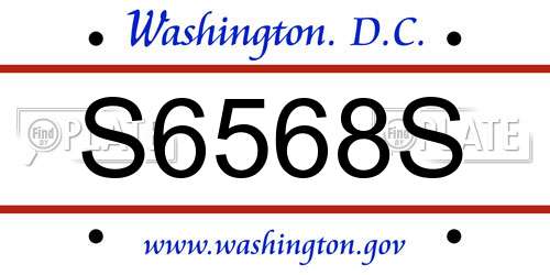 S6568S District Of Columbia License Plate