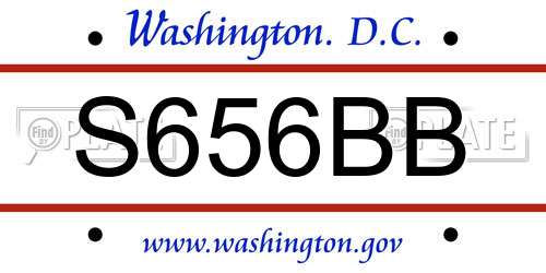 S656BB District Of Columbia License Plate
