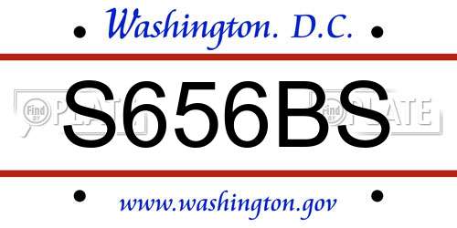 S656BS District Of Columbia License Plate