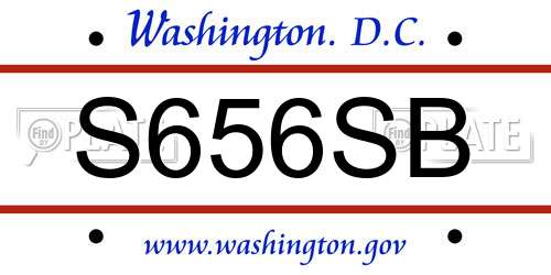 S656SB District Of Columbia License Plate