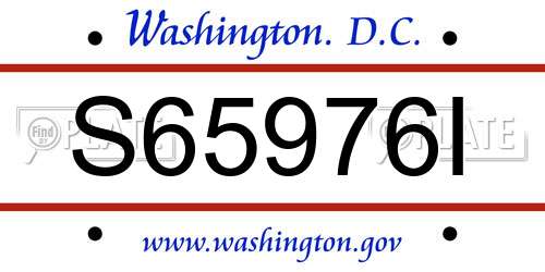 S65976I District Of Columbia License Plate