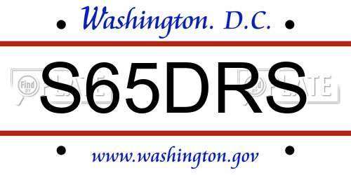 S65DRS District Of Columbia License Plate