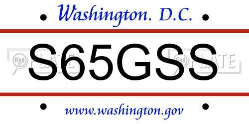 S65GSS District Of Columbia License Plate