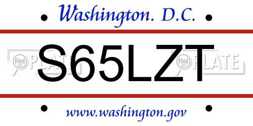 S65LZT District Of Columbia License Plate