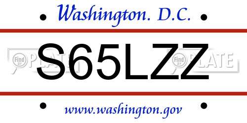 S65LZZ District Of Columbia License Plate