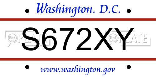 S672XY District Of Columbia License Plate