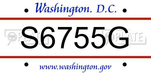 S6755G District Of Columbia License Plate