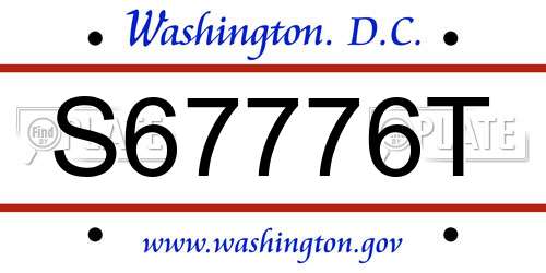 S67776T District Of Columbia License Plate