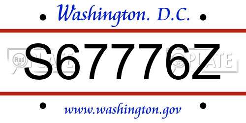 S67776Z District Of Columbia License Plate
