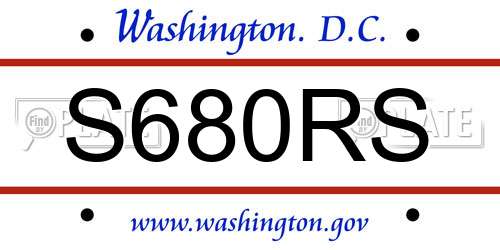 S680RS District Of Columbia License Plate