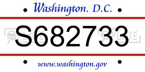S682733 District Of Columbia License Plate