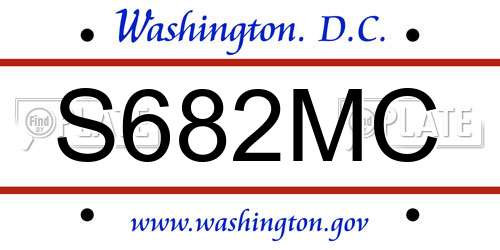 S682MC District Of Columbia License Plate