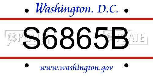 S6865B District Of Columbia License Plate