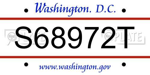 S68972T District Of Columbia License Plate