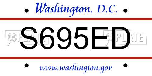 S695ED District Of Columbia License Plate