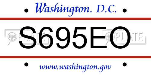 S695EO District Of Columbia License Plate
