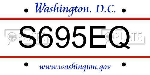 S695EQ District Of Columbia License Plate